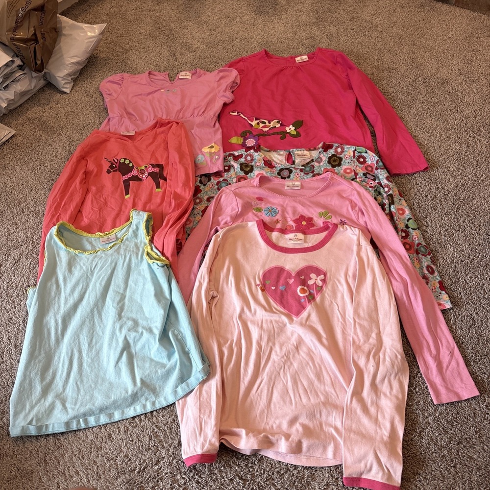 Hanna Andersson Long Sleeve & Tank Top Lot Of 7  Size 160cm 14-16 Heart Unicorn